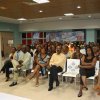 En premier plan, les élus du Gosier, la Directrice des Affaires culturelles...