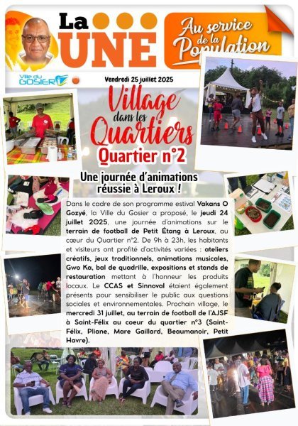 Village dans les quartiers- quartiers n°2 : Une journée d'animations réussie à Leroux !
