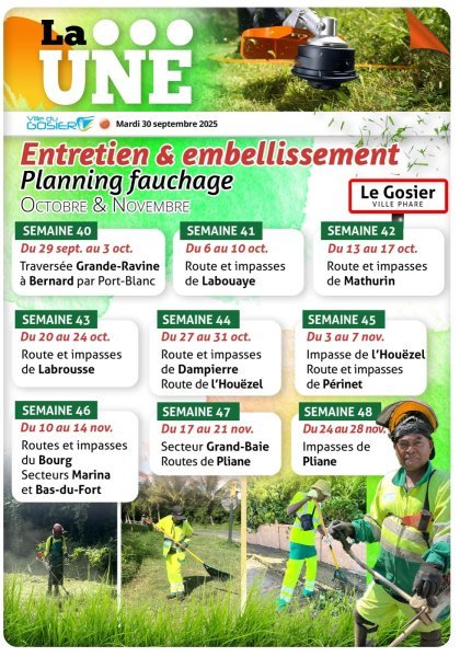 Entretien et embéllissement - planning de fauchage