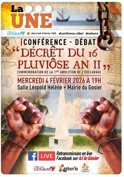 Conf&eacute;rence-d&eacute;bat : Comm&eacute;moration de la 1&egrave;re abolition de l'esclavage