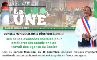 Conseil municipal du 10 décembre [ACTE 3] : De belles avancées sociales pour améliorer les conditions de travail des agents du Gosier