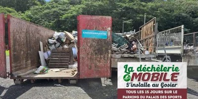 La déchèterie mobile du SINNOVAL s'installe au Gosier