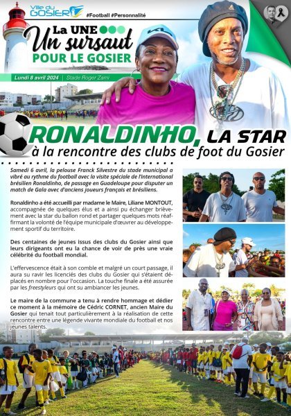 Ronaldinho, la star à la rencontre des clubs de foot du Gosier
