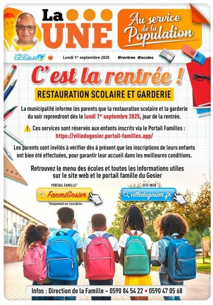 C'est la rentrée : restauration scolaire et garderie