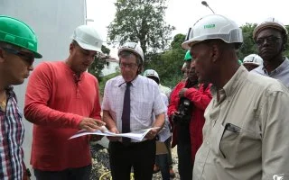 Visite du chantier de l'école Eugène Alexis et du parking de l'aquarium