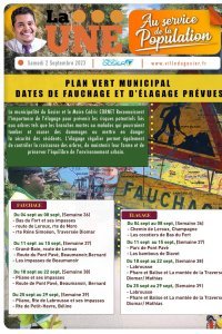 Plan vert municipal dates de fauchage et d'&eacute;lagage pr&eacute;vues 