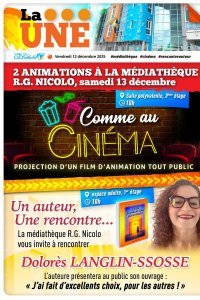 2 animations à la médiathèque Raoul Georges Nicolo, samedi 13 novembre 