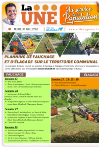 Planning de fauchage et d'&eacute;lagage sur le territoire communal