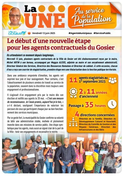 Le début d'une nouvelle étape pour les agents contractuels du Gosier