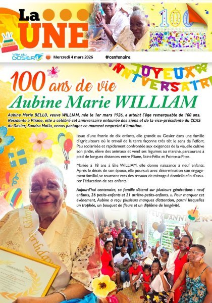100 ans de vie, Aubine Marie WILLIAM