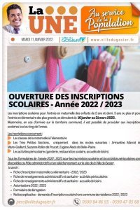 Ouverture des inscriptions scolaires - Ann&eacute;es 2022 / 2023