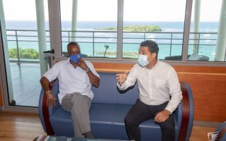Ary Chalus, Président de la Région en visite au Gosier