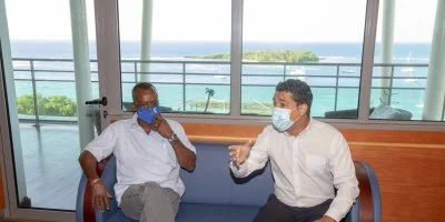 Ary Chalus, Président de la Région en visite au Gosier