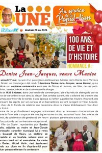 100 ans de vie et d'histoire : hommage à Denise Jean-Jacques, veuve Manioc