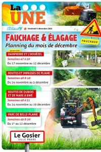 Fauchage & élagage planning du mois de décembre 