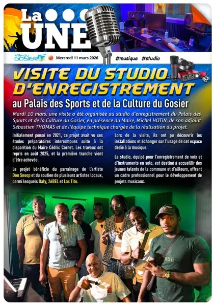 Visite du studio d'enregistrement au Palais des Sports et de la Culture du Gosier