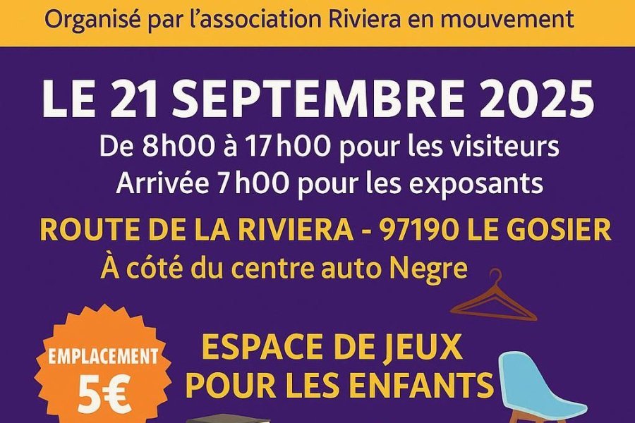 Vide grennier avec l'association avec l'association Riviera en mouvman