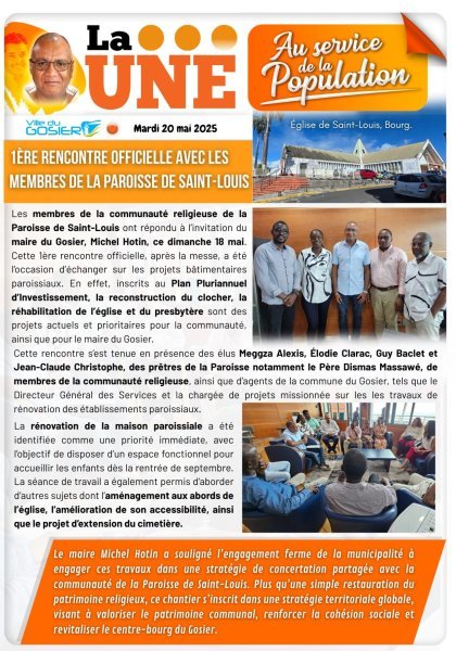 1ère rencontre officielle avec les membres de la Paroisse de Saint-Louis