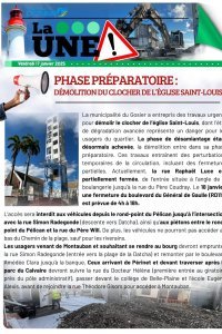 Phase préparatoire : démolition du clocher de l'église Saint-Louis