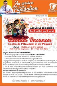 Accueils de loisirs du 8 juillet au 6 ao&ucirc;t 2021