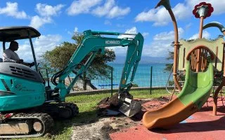 Remise en état de l'aire de jeux du parc du Calvaire