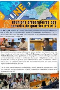 Réunions préparatoires des conseils de quartier n°1 et 2 