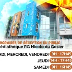 Horaires de réception du public de la médiathèque Raoul Georges Nicolo