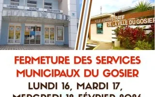 Fermeture des services municipaux du 16 au 18 février 2026