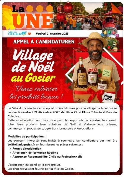  Appel à candidatures : village de Noël au Gosier