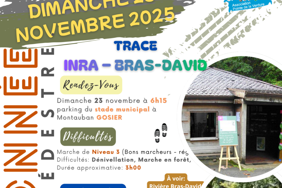 Randonnée Pédestre – Trace INRA / Bras-David avec l'association Pointe de la Verdure