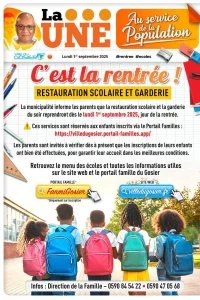 C'est la rentrée : restauration scolaire et garderie 