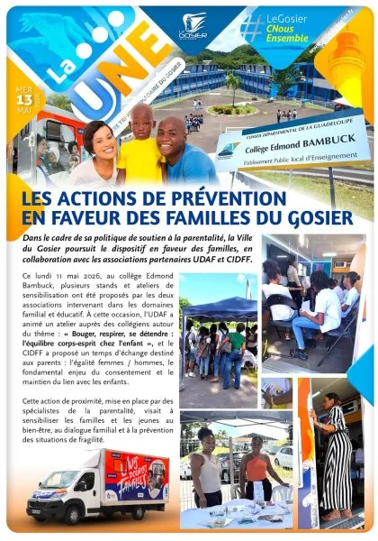 Des actions de prévention en faveur des familles du Gosier