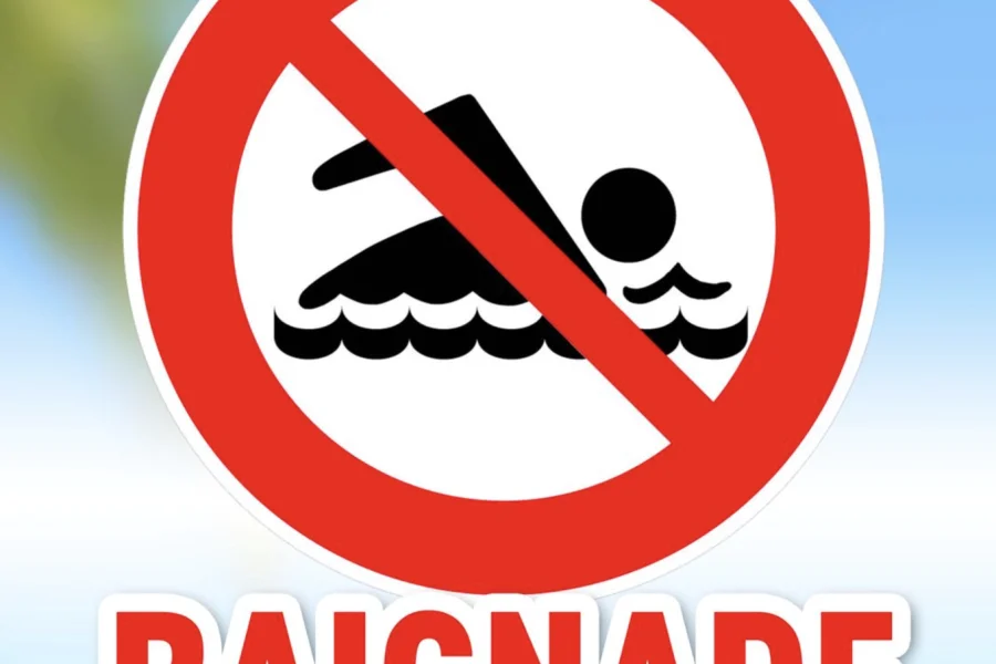 Interdiction de baignade sur les plages du Gosier