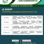 Planning collecte des encombrants, déchets verts et D3E au Gosier du 4 au 7...
