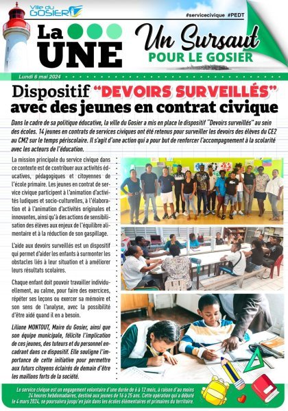 Dispositif "devoir surveillés” avec des jeunes en contrat civique