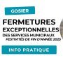 Info pratique : Fermetures exceptionnelles des services municipaux 