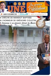 La crèche de Mangot baptisée en l'honneur de Grégoire Colletin