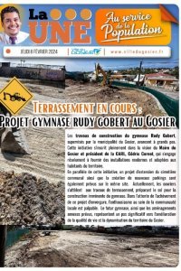 Terrassement en cours : projet gymnase Rudy Gobert au Gosier
