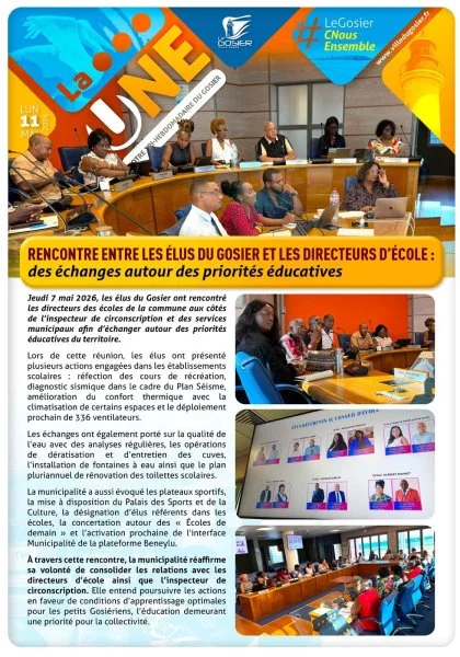 Rencontre entre les élus du Gosier et les directeurs d'école : des échanges autour des priorités éducatives 