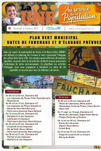 Plan vert municipal dates de fauchage et d'élagage prévues