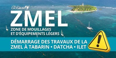 D&eacute;marrage des travaux de la ZMEL dans la baie du bourg du Gosier, entre l'&icirc;let et Tabarin le 23 janvier 2026