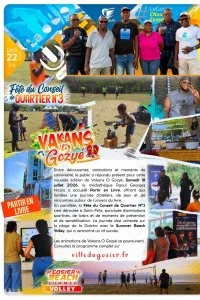 Retour en images sur Vakans O Gozyé animations du samedi 18 juillet : Partir en livre, fête du conseil de quartier n°3, Gosier beach summer volley 