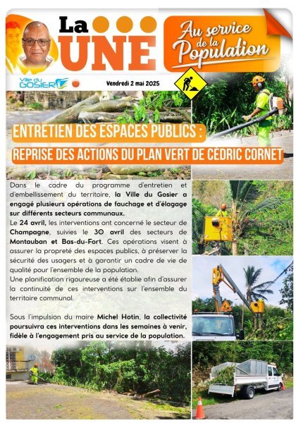 Entretien des espaces publics : reprise des actions du plan vert de Cédric Cornet