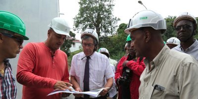 Visite du chantier de l'école Eugène Alexis et du parking de l'aquarium