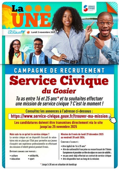 Campagne de recrutement service Civique du Gosier