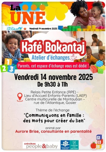 Kafé bokantaj, atelier d'échanges : communiquons en famille — des mots pour créer du lien.
