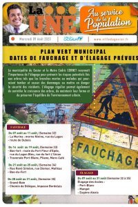 Plan vert municipal dates de fauchage et d'&eacute;lagage pr&eacute;vues 