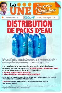 Distribution de packs d'eau 