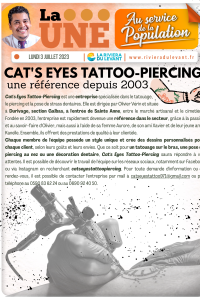 Cat's Eyes Tattoo-Piercing une référence depuis 2003