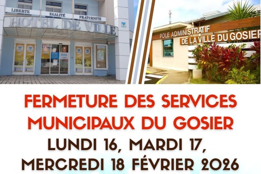 Fermeture des services municipaux du 16 au 18 f&eacute;vrier 2026